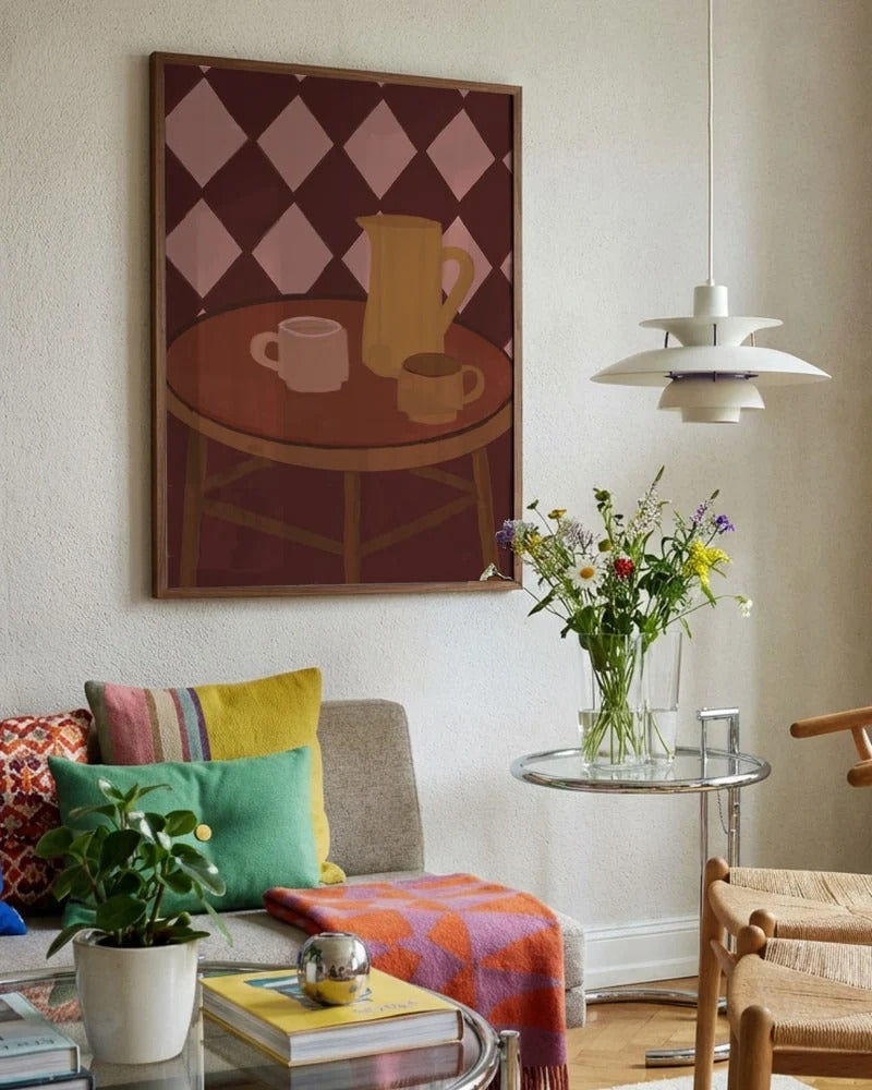 Retro Coffee Time Poster - Küchen Wandbild mit Kaffee Motiv